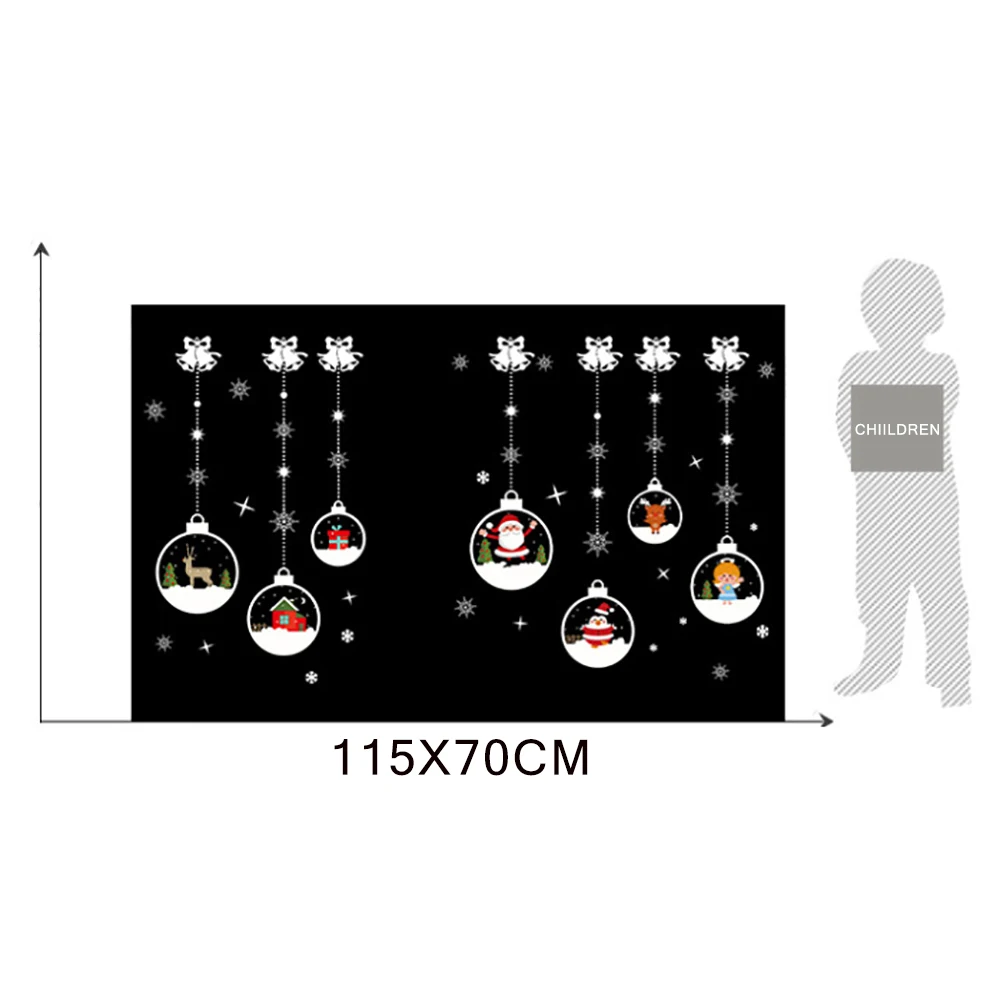 Рождественская оконная наклейка Санта-Клаус, стеклянная настенная наклейка, съемная, сделай сам, без следа, статическая Рождественская наклейка, домашний декор