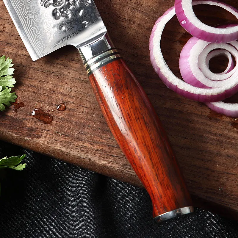 YARENH 5 шт. кухонные ножи Набор Дамасская сталь Подарочная коробка