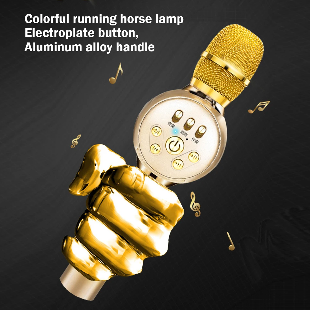 K10 Bluetooth микрофон стиль красочные огни мобильный телефон песня микрофон беспроводной Bluetooth поет песня микрофон динамик