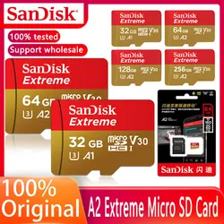 Sandisk tarjeta de memoria flash EXTREME PLUS, micro TF de 32GB, UHS I A2, 64GB, 100% GB, 128GB, U3, V30, 256, MB/s, Class10, 160 Original
