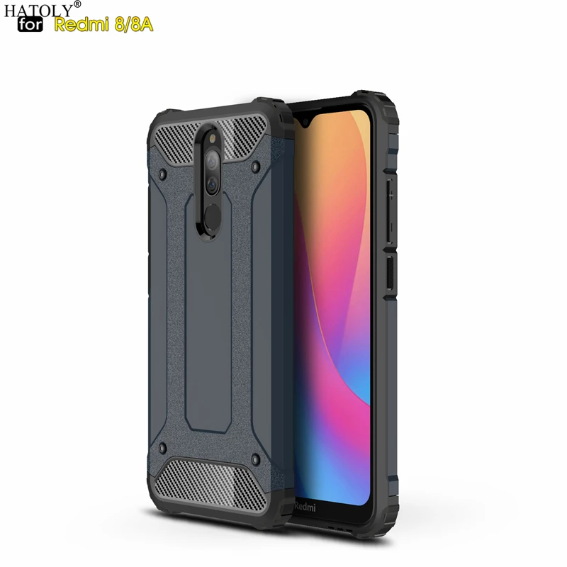 

HATOLY For Coque Xiaomi Redmi 8a Case Redmi 8a Heavy Armor Slim Hard Rubber Tough Cover Silicone Phone Cases for Xiaomi Redmi 8a