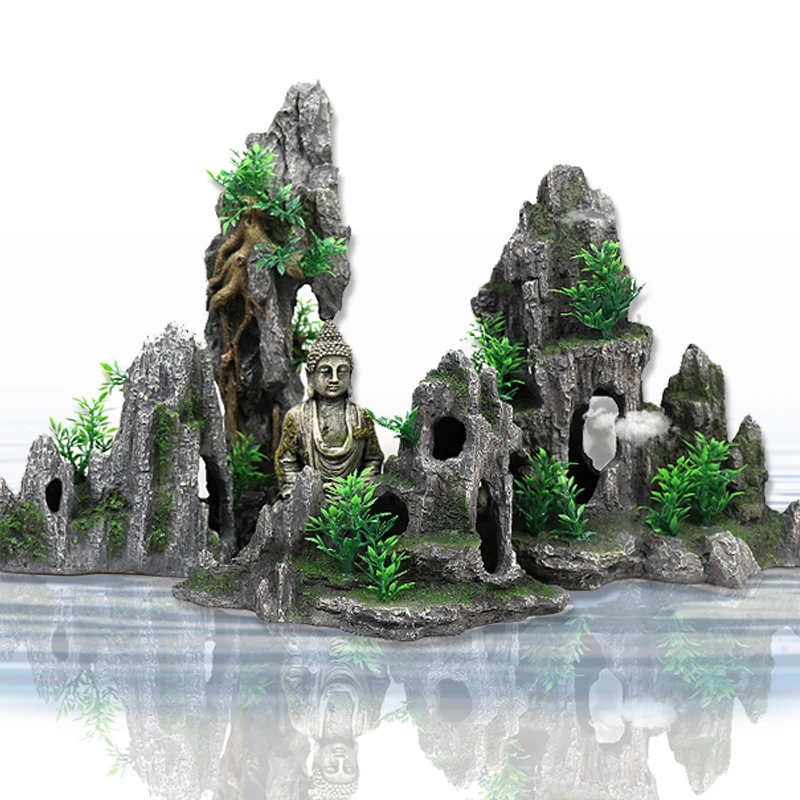 Large Aquarium Decorations Family Small Fish Tank Plant Decoration