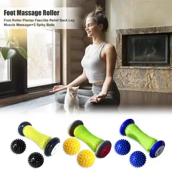 

Durable Foot Roller Multi-function Foot Plantar Fasciitis Relief Back Leg Muscle Massager Roller + 2 Spiky Balls