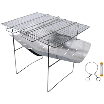 

Outdoor Ultra-Light Stainless Steel Folding and Easy to Store Fire Station Camping Bonfire Barbecue Fire Rack Wood Stove