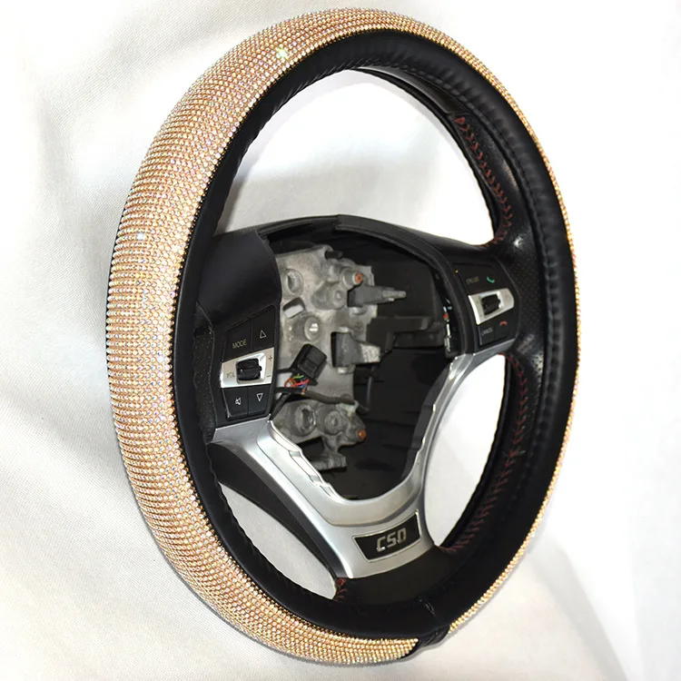 Manufacturers Direct Selling Four Seasons Universal Diamond Set Car Grip Cover Top Grade Anti-slip Car Steering Wheel Cover