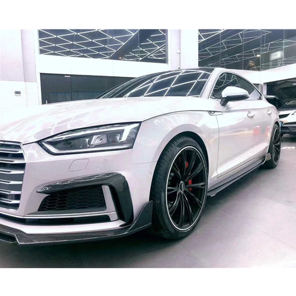 S5 передний бампер противотуманная фара Накладка для Audi A5 Sline S5- одна пара передних плавников Canards лезвия углеродное волокно/FRP черный