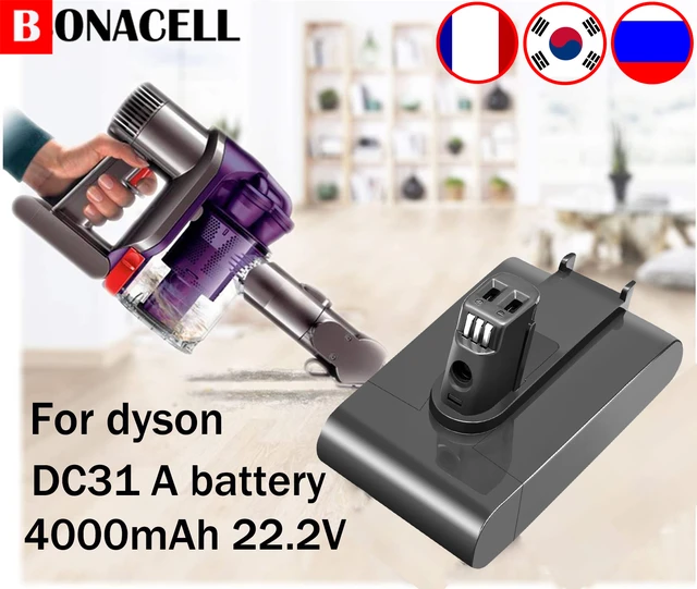 Batterie DC45 4000 mAh pour aspirateur Dyson DC45 22,2 V DC45 Batterie de  rechange pour Dyson DC45 DC34 Batterie type B [Ne convient pas au type A]