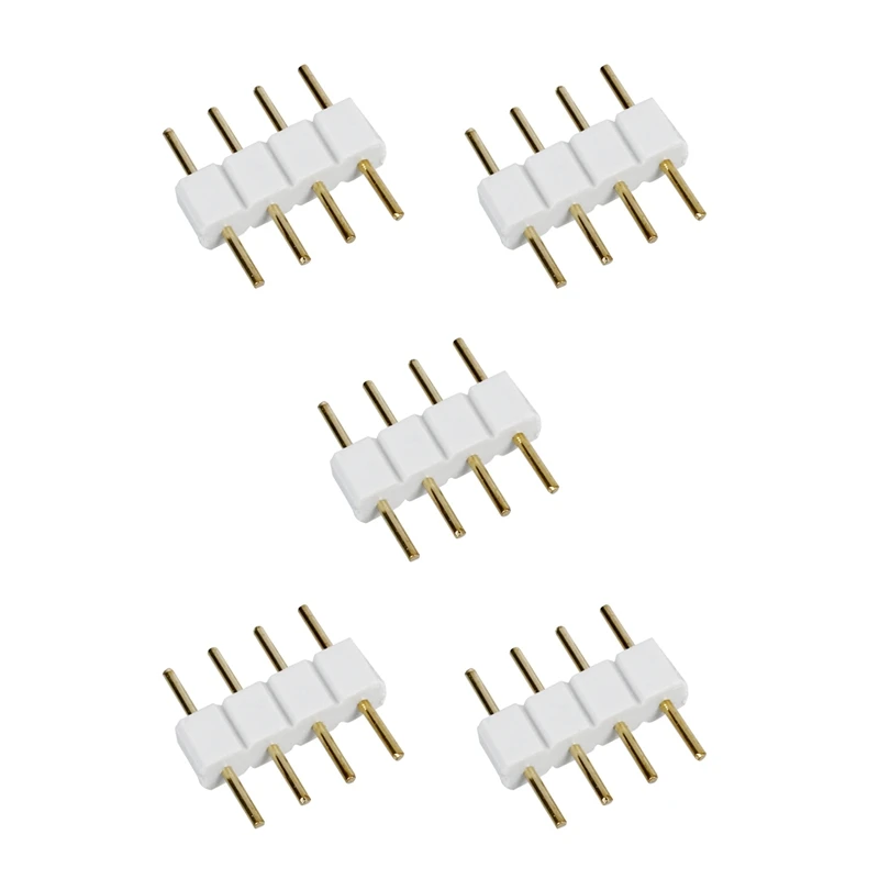 10 шт. 4 Pin разъем адаптера для RGB светодиодный SMD светодиодные полосы полоса Водонепроницаемый& 5 шт. кабель со штыревыми соединителями на обоих концах для подключения 4 Pin коробка передач с соединители проводов белого цвета для LE