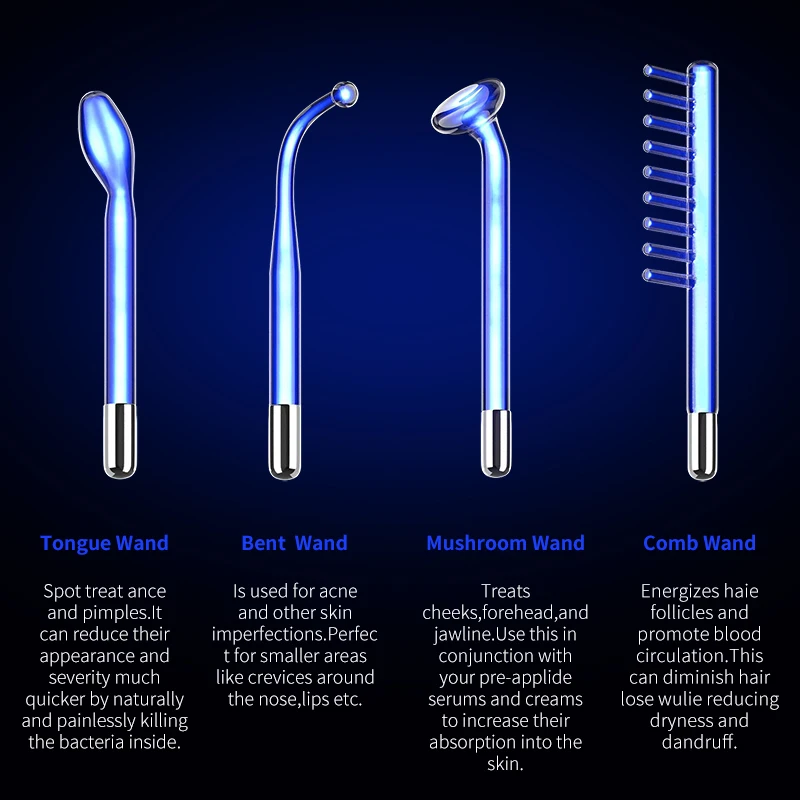 DARSONVAL Apparatus High Frequency Facial Machine Fusion Neon Argon Wands Remove Wrinkle Acne Face Massager Darsonval For Hair