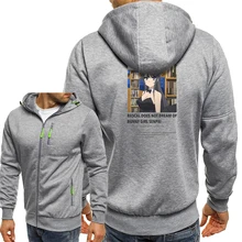 Japan Anime Poster Men Sweatshirt Rascal Does Not Dream Of Bunny Girl Senpai Jackets Harajuku Zip Hoodie Male Casual Hooded Coat
