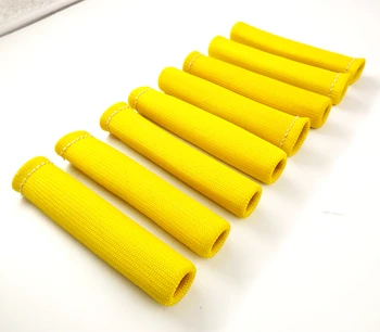 

YELLOW 8PCS 1200° SPARK PLUG WIRE BOOTS HEAT SHIELD PROTECTOR SLEEVE SBC BBC