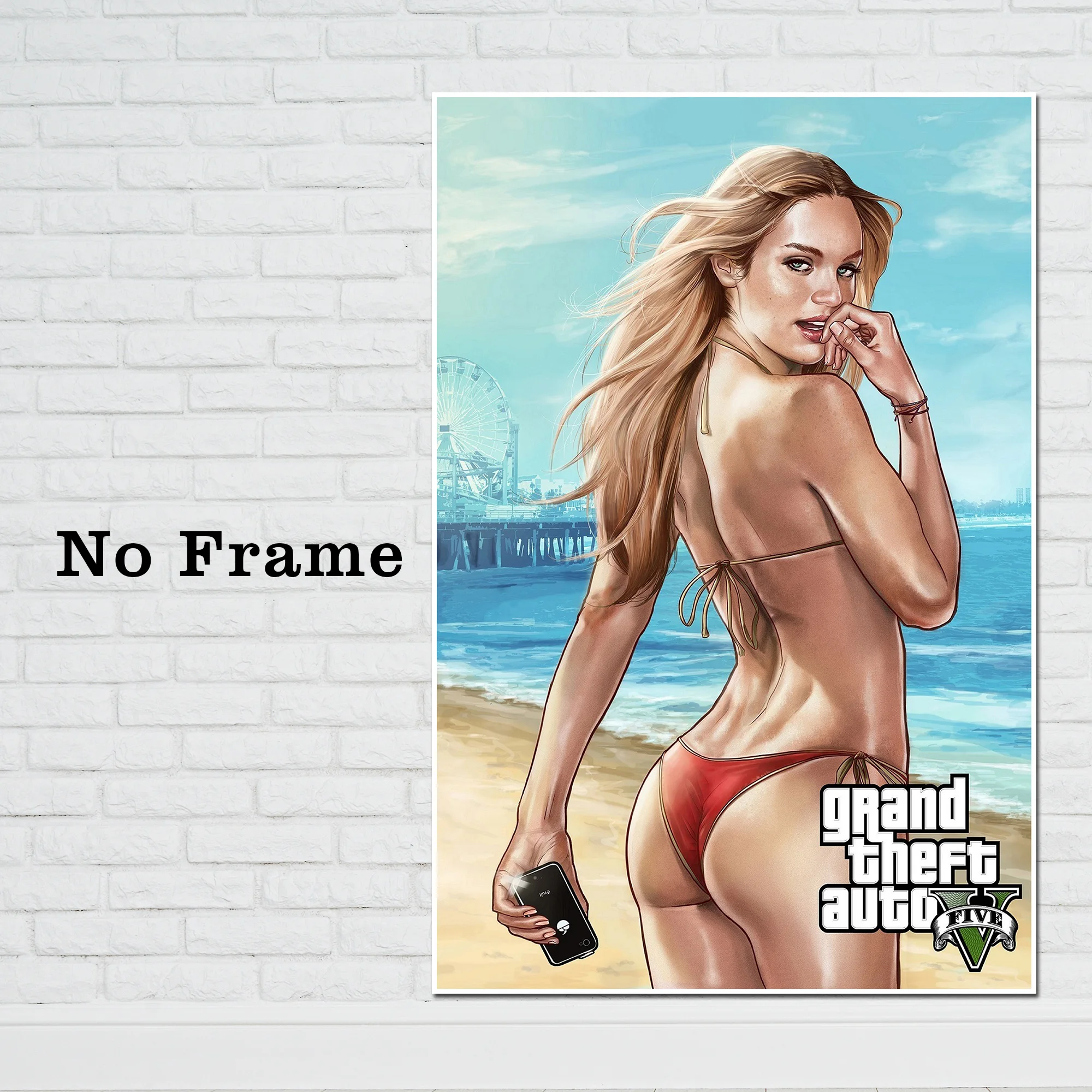 Grand Theft Auto V видео игры GTA 5 печать плакат стены искусства холст живопись для гостиной твердой древесины подвесной прокрутки домашний декор