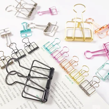 

Ins Colors Gold Sliver Rose Green Purple Binder Clips Large Medium Small Office Study Binder Clips