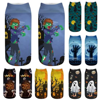 

5Pairs Cute Business Socks 3D Halloween Pumpkin Printing Medium Sports Socks