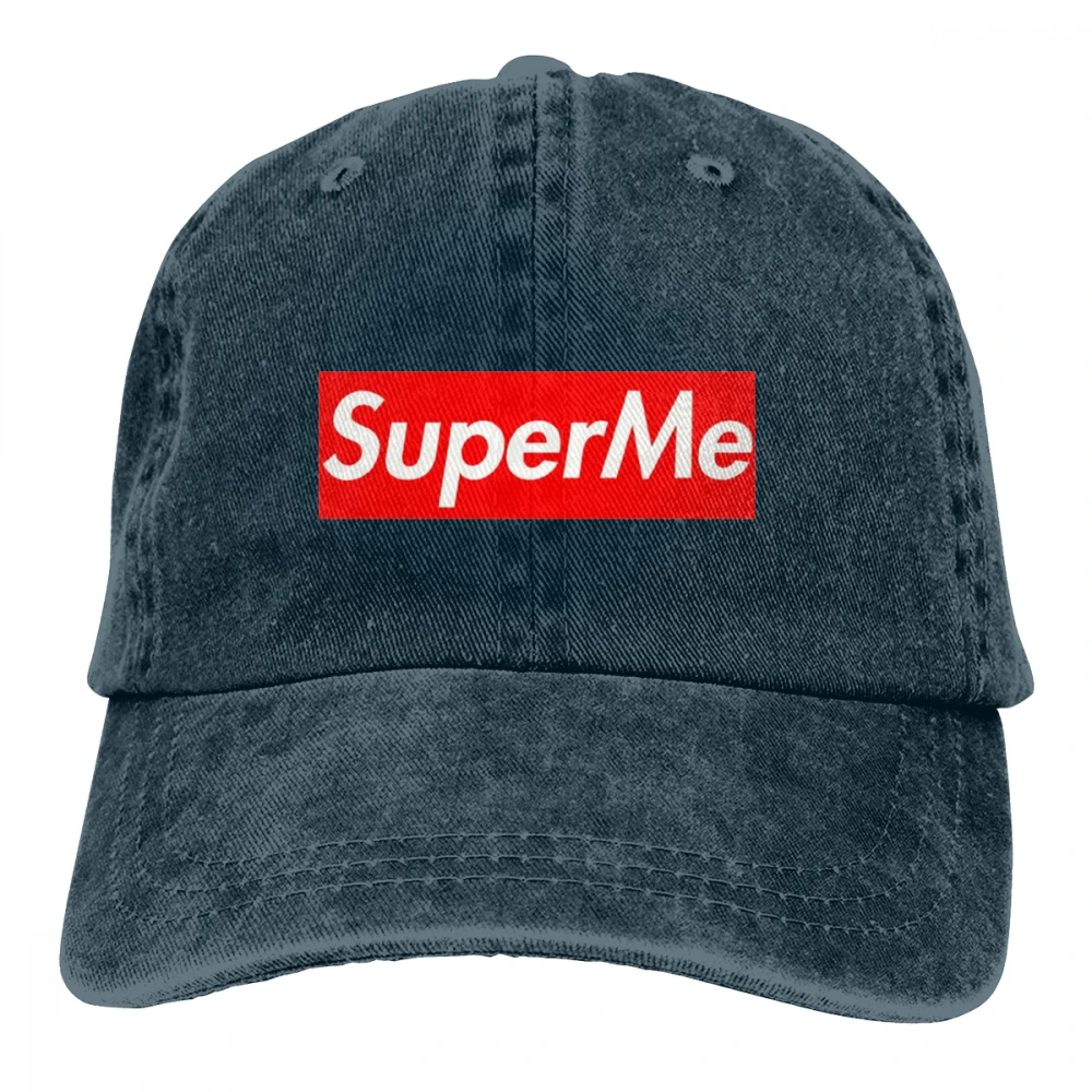 Super Me Casquette черные унисекс Мужские Женские джинсовые бейсболка с ремешком кепки Регулируемая шляпа для гольфа папа