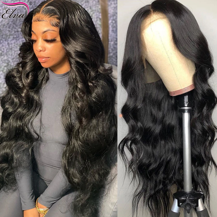 Lace Front Human Hair Wigs With Baby Hair Brazilian Lace Front Wig For  Black Women Body Wave Remy Hair Wig Pre Plucked Elva Hair - Lace Wigs -  AliExpress