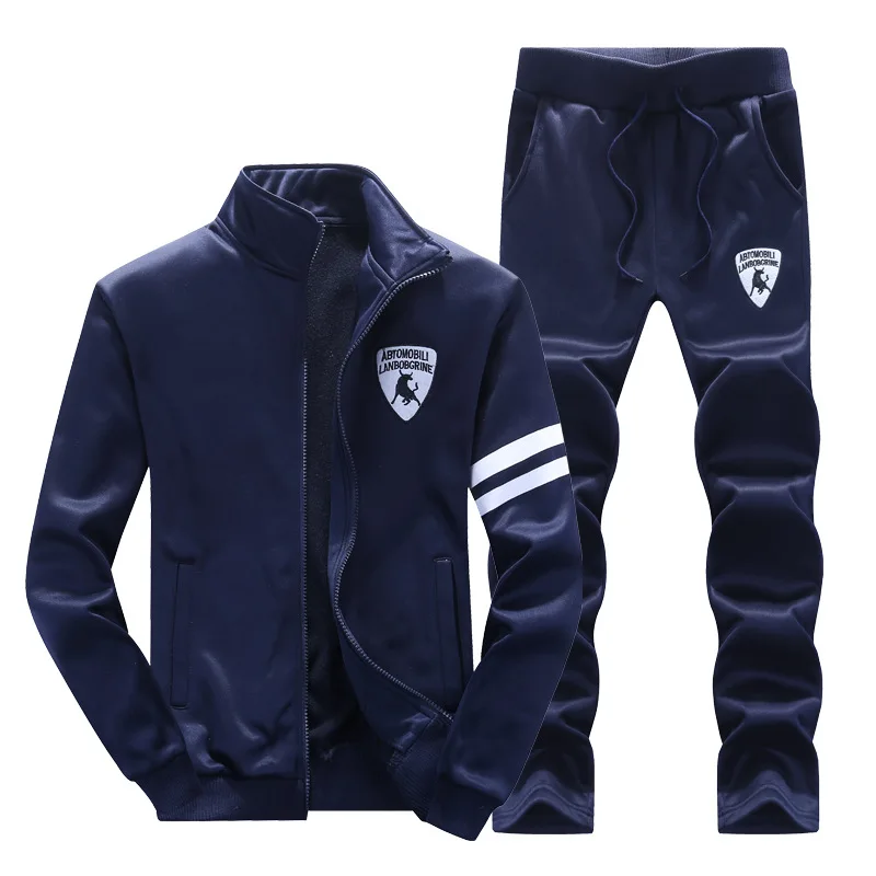 Men's Suit New Autumn Men's Simple Wild Youth Running Two-piece Casual Sports Suit Size M-5XL Mens Clothing Men Sweat Suit Set