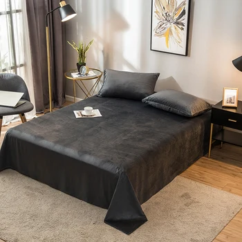 

Yaapeet Solid Color Crystal Velvet Sheets Bedding 1 Pc Bed Sheet Hotel Home Textile King/Queen 245x250cm Size No Pillowcase