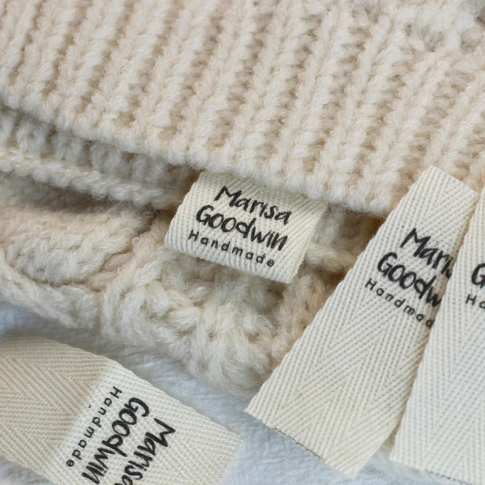 25X60mm,Twill labels,clothing labels,custom personalized labels,used for sewing,name,handmade folded organic cotton fabric(2079)