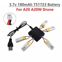 Original 3.7V 180mAh Lipo Battery Charger Sets For A20 A20W Four-axis Drone RC Quadcopter Spare Parts For A20 A20W Drone Battery 1