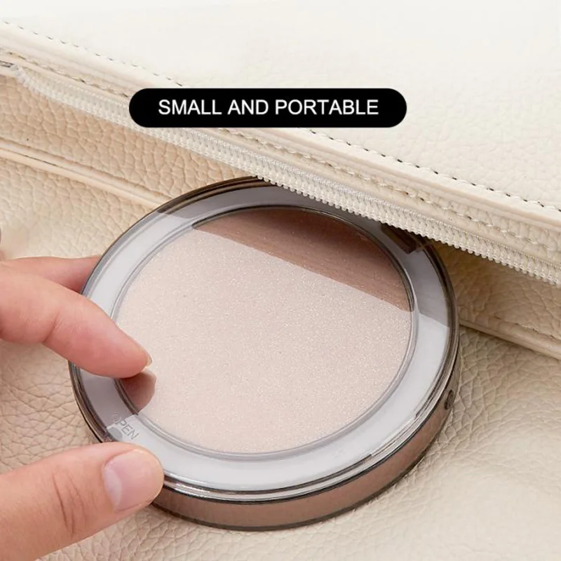 Мини-зеркало для макияжа со светодиодной подсветкой, 3X увеличительное компактное портативное зеркало для макияжа