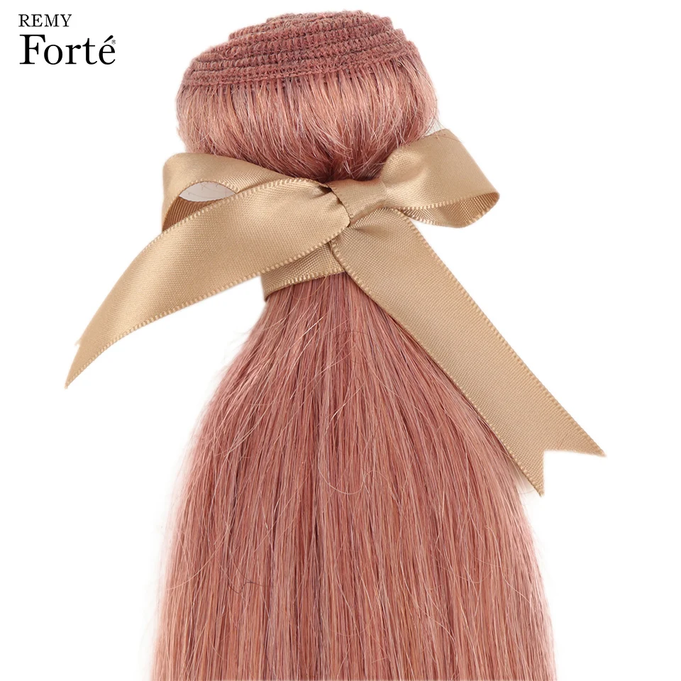 Remy Форте прямые волосы пряди розовый цвет бразильские волосы, волнистые пряди человеческие волосы пряди 1/3/4 пряди прямые волосы