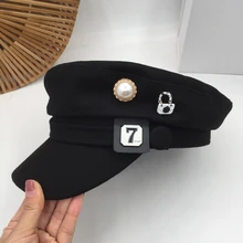 Британский Джокер, модная Ретро Темно-синяя кепка, серия han, красивый сын, цифровая Шерстяная кепка, женская кепка newsboy, Черная