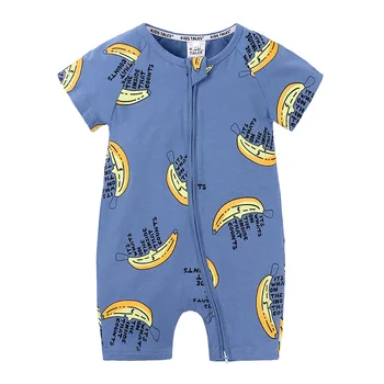 

Kids Tales Brand 2020 Kids Clothes Fruit Pattern Baby Jumpsuit Short Sleeve Infant Romper Baby Boy Girl Zip Sleepsuit