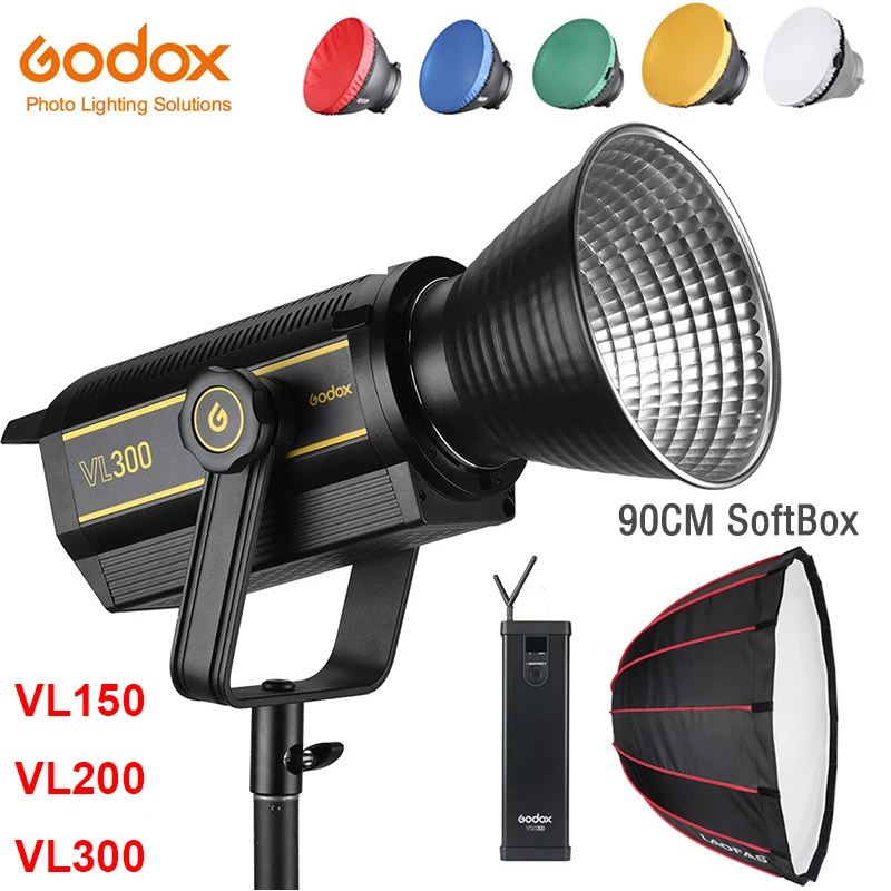 Godox VL300 светильник 300W 5600K VL200/VL150 фотография выход с LAOFAS 90 см Глубокий