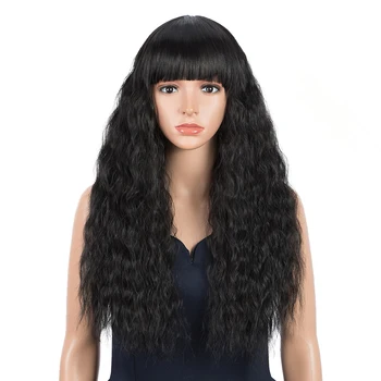 

Magic 22 Inch Long Wavy Synthetic Wigs For Black Women Ombre Brown Blonde Heat Resistant Wavy Wigs For Women Cosplay Party