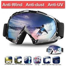 Лыжные очки, двухслойные, УФ, анти-туман, большая Лыжная маска, очки для катания на лыжах, сноуборде, очки для мужчин и женщин, лыжные очки D35