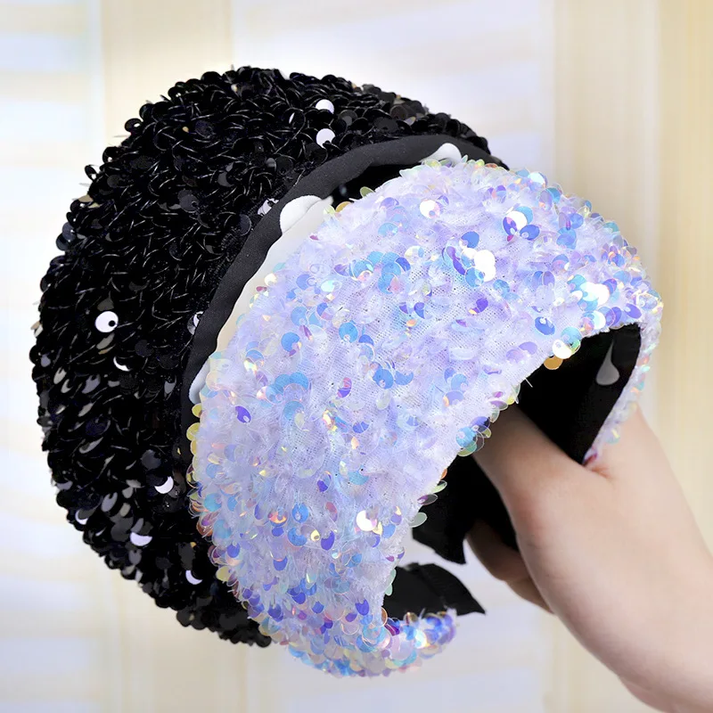 Vintage Fish scale Bright Sequins Hair Bands For Women Headband Hoop For Hair Accessories Girls bandeau cheveux haarband