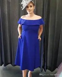 Elegant Off The Shoulder Mother Of Bride Dresses vestido de madrinha Nave Blue Formal Evening Mother's Dresses Women Prom Gowns
