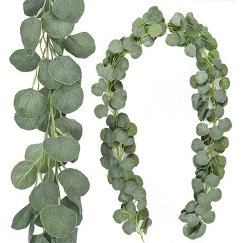 

2 Packs of Artificial Eucalyptus Garland Greenery for Wedding Background Arch Decoration