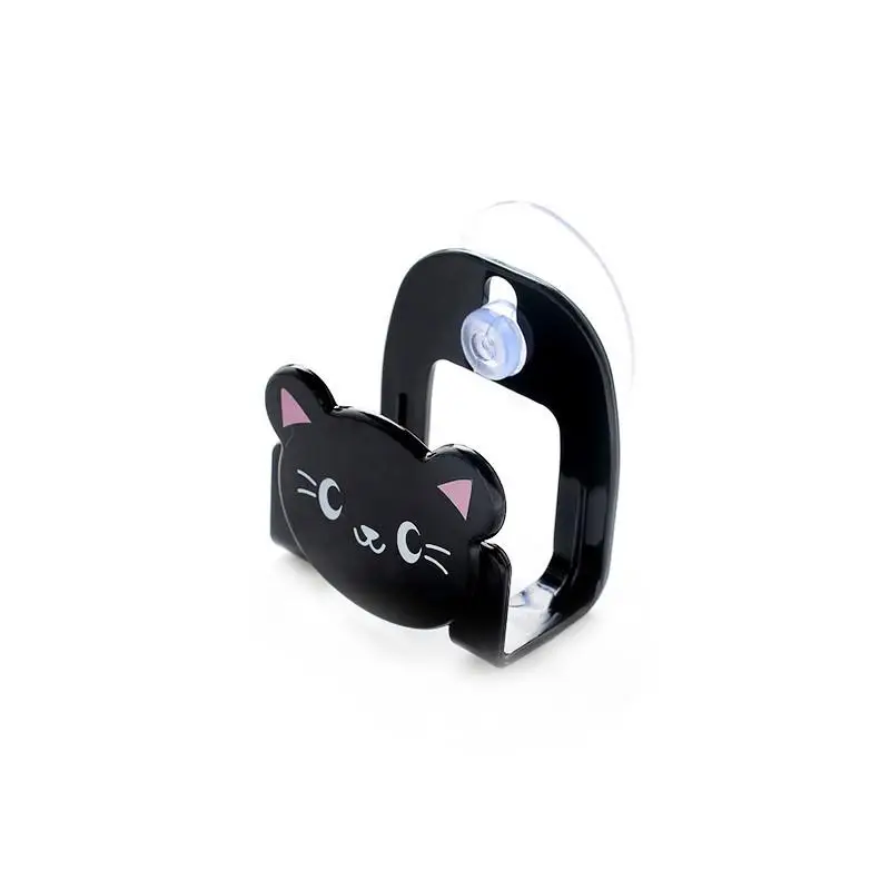 Милая мультяшная кухонная губка для хранения тряпок с присоской, органайзер для кухонных принадлежностей, стойка для раковины 6*6,5 см - Цвет: Black Cat