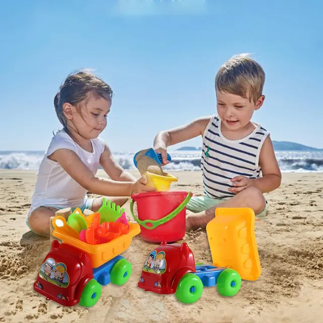 11Pcs/set Funny Children Beach Toys Set Plastic Sand Play Set Outdoor Sand Dredging Tools Truck Sand Dredging Toy For Children 1