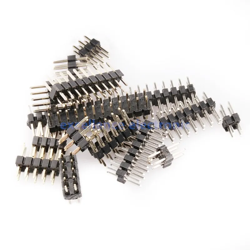 10PCS/Lot 2.0mm Male Header Pins 2*2/3/4/5/6/7/8/10/12/14/15/20/40P 2mm Double Row Pin Header Strip Connector Gold-plated Copper