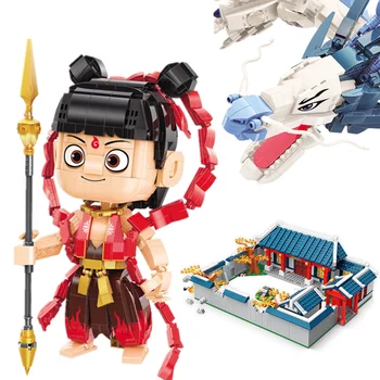 

Anime Figure Blocks Classic Building Block Bricks Blocks Model Kit Dragon Animated movie Nezha Sets Toys For Children Gift Xmas