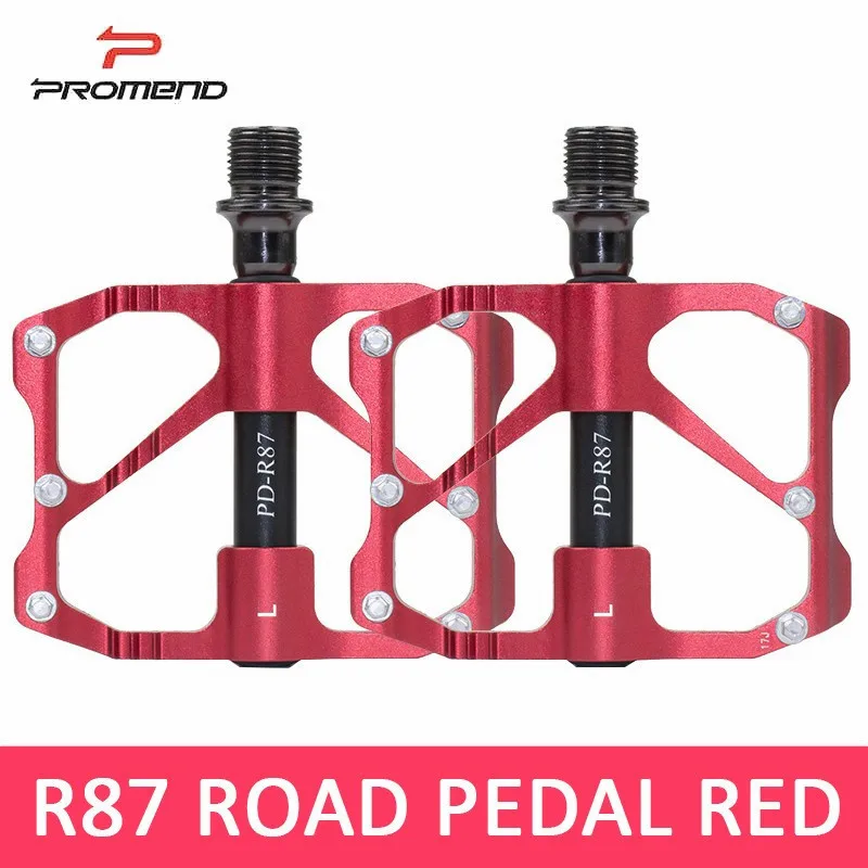 RCRed PROMEND Mtb Pedals Ultralight Bicycle Pedal Anti-slip Road Cycling Pedals Aluminum Alloy Mountain Bike Pedals Vtt Accessoire - Color: RCRed