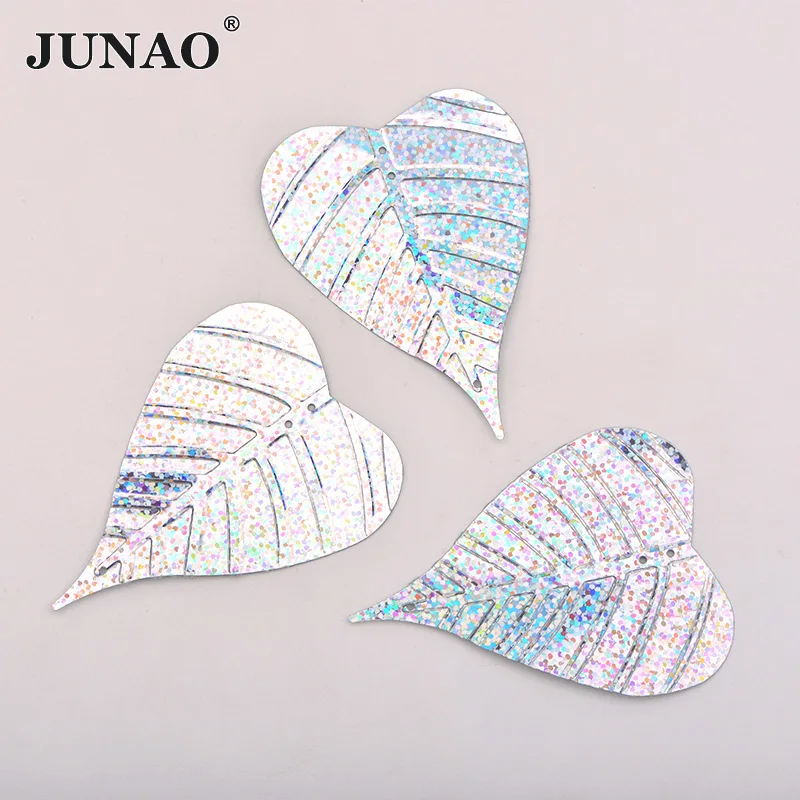 57x75mm SilverLeaf JUNAO 60 мм серебристо-золотой цвет большая Лазерная Звезда блестки для шитья Плоские Блестки для одежды Рождественские украшения для поделок 100 г - Цвет: 57x75mm SilverLeaf