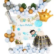 32 дюймов Большой Фольга праздничных воздушных шаров "цепи воздушный шар с гелием шара с цифрой Happy День рождения украшение серебряные фигурки для воздушных шаров, арка