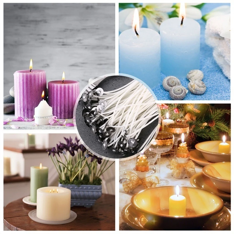 100pc Candle Wicks Smokeless Soy Wax Pure Cotton Core DIY Candle Making Household Woven Kerosene Lamp Candle Core Party Supplies