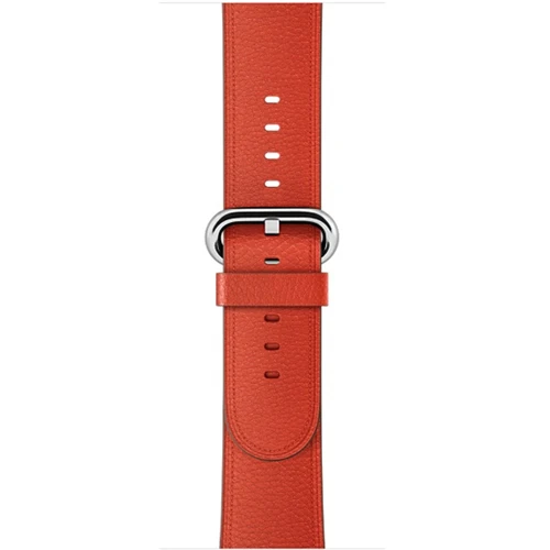 Кожаный ремешок для Apple Watch Band 42 мм 38 мм iwatch 4/3 браслет 44 мм 40 мм браслет вакуумная Кофеварка Пряжка ремешок для часов - Цвет ремешка: Flame Orange
