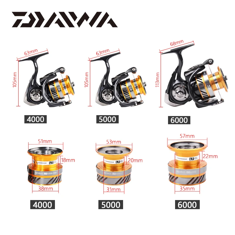 Спиннинг DAIWA REVROS LT оригинальная Рыболовная катушка 1/6 x H/2000XH/2500XH/3000CXH/4000CXH/5000CXH6000HGear