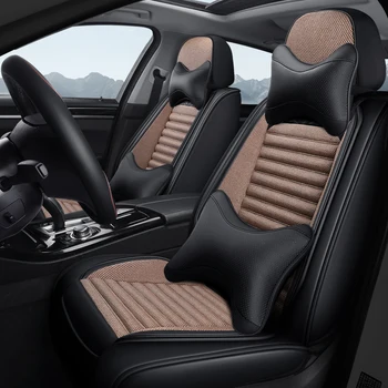 

Full Coverage PU Leather car seat cover flax fiber auto seats covers for BMW i3 1series 2series 3series 4series z4 6series