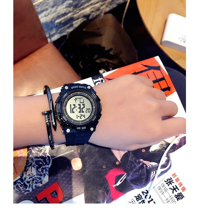Sanda Waterproof Sports Watch Men's Outdoor Electronic Watch Sanda Luminous Multi-function Student Men's Watch Factory