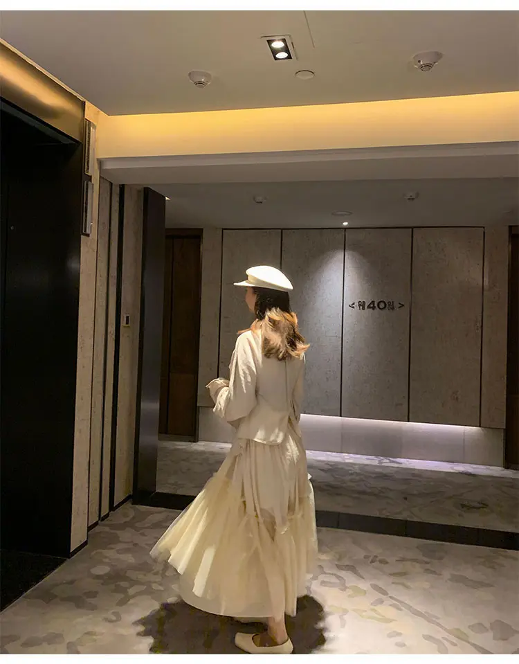 XITAO, женское платье в складку, модное, новинка 2019, зимняя, длинный рукав, маленькая, свежая, повседневная, свободная юбка DMY1581