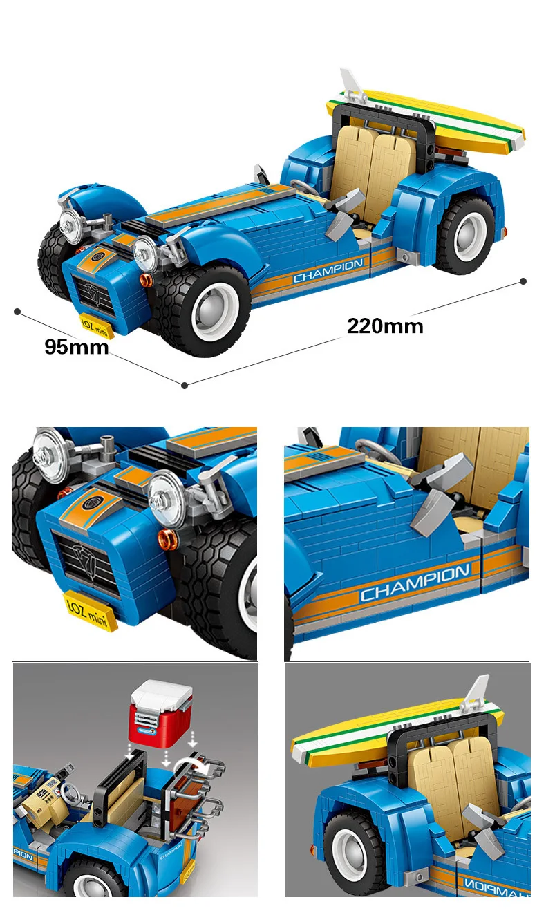 LOZ 1114 Technic серия Жук 2 в 1 модель блок мини Строительный блок Набор классический автомобиль-Стайлинг сборные игрушки для детей