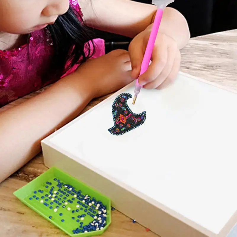4 шт. DIY Полный Дрель Алмаз особенной формы картина брелок, Брелоки для ключей Вышивка крестом для женщин Девушка ювелирные изделия кулон подарок на Хэллоуин