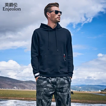 

Enjeolon Brand Autumn Winter Men Hoodies Casual Cotton Pocket Hooded Mens Sweatshirt Male Hoody Plus Size 3XL WY557